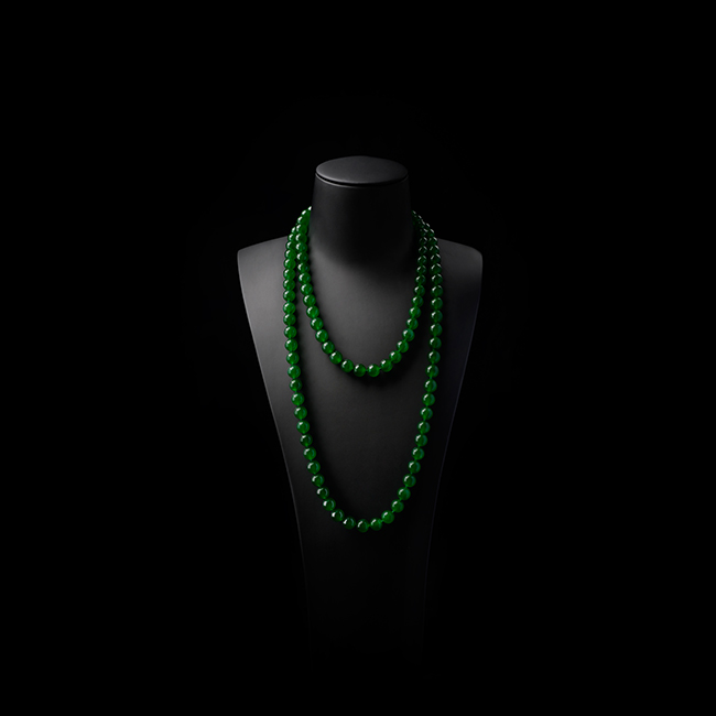 Imperial Green Jadeite Bead Necklace