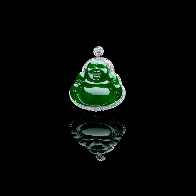 A very rare Jadeite Buddha Pendant