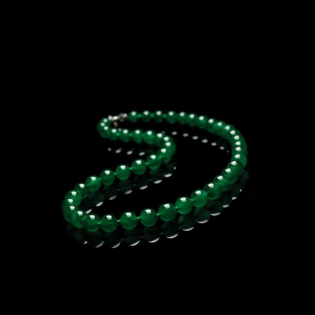 Imperial Green Jadeite Bead Necklace